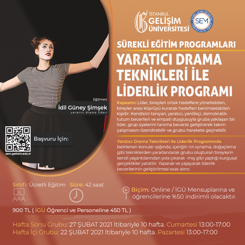 Yaratıcı Drama Teknikleri ile Liderlik Programı (Hafta sonu Programı)